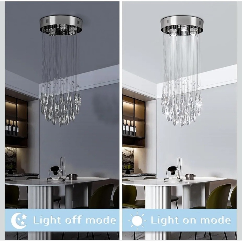 Modern Crystal Chandelier Dining Room Modern Lighting Ceiling Light Fixture - Picture 2 of 6